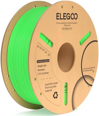 ELEGOO PLA+ Filament 1.75mm Black 4KG, PLA Plus 3D Printer Filament, Dimensional Accuracy +/- 0.02 mm, Tough & High Strength, Fit for Most FDM Printers(1KG/Spool, 2.2 lbs) - PuriLite