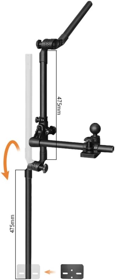 Strg Transducer Bracket with Fish Finder Mount for Kayak/Boat, Livescope Fish Finder Transducer Mount for Garmin/Lowrance, Compatible with RAM Mounts C Size/1.5'' Double Socket Arm (Foldable) - PuriLite