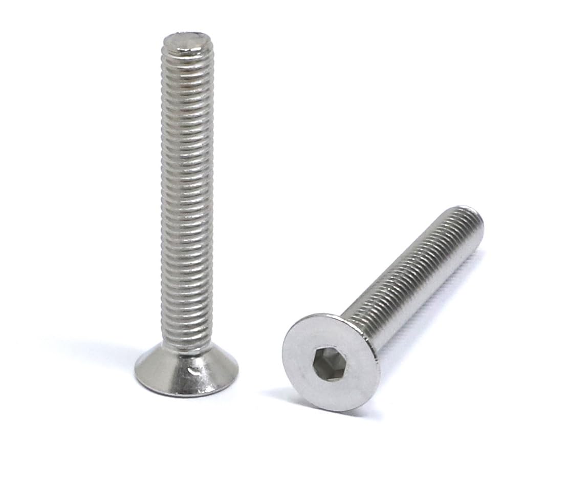 iexcell 5 Pcs M8 x 80mm Thread Pitch 1.25 mm Stainless Steel 304 Hex Socket Flat Head Cap Screws Bolts Kit - PuriLite