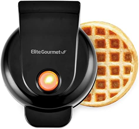 Elite Gourmet EWM015M Electric Nonstick Mini Waffle Maker, Belgian Waffles, Compact Design, Hash Browns, Keto, Snacks, Sandwich, Eggs, Easy to Clean, Mint - PuriLite