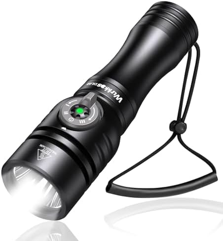 Wurkkos DL02 Scuba Diving Flashlight, Max 3000Lumen, 496M Long Range, 100M Underwater, Power Indicator, 3 Lighting Modes, Submarine Light for Deep Sea Cave - PuriLite