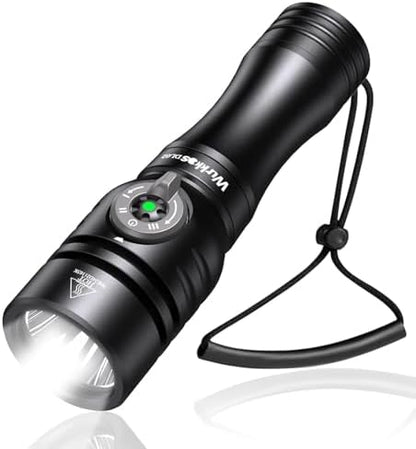 Wurkkos DL02 Scuba Diving Flashlight, Max 3000Lumen, 496M Long Range, 100M Underwater, Power Indicator, 3 Lighting Modes, Submarine Light for Deep Sea Cave - PuriLite