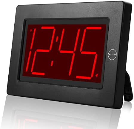 Wall Clock, Digital Clock, 8" Extra Large Display, 3" Big LED Number, Battery Operated, Adjustable Brightness, Clock for Bedroom, for Desk, Wall Mounted - PuriLite