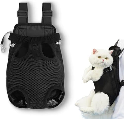 Liahelianx Pet Backpack for Dogs&Cats-Outdoor-Ready Adjustable Chest Straps,Ventilated Mesh Window&Legs-Out Design,Lightweight Travel Backpack for Hiking/Camping (Small to Medium Pets) (Pink) - PuriLite