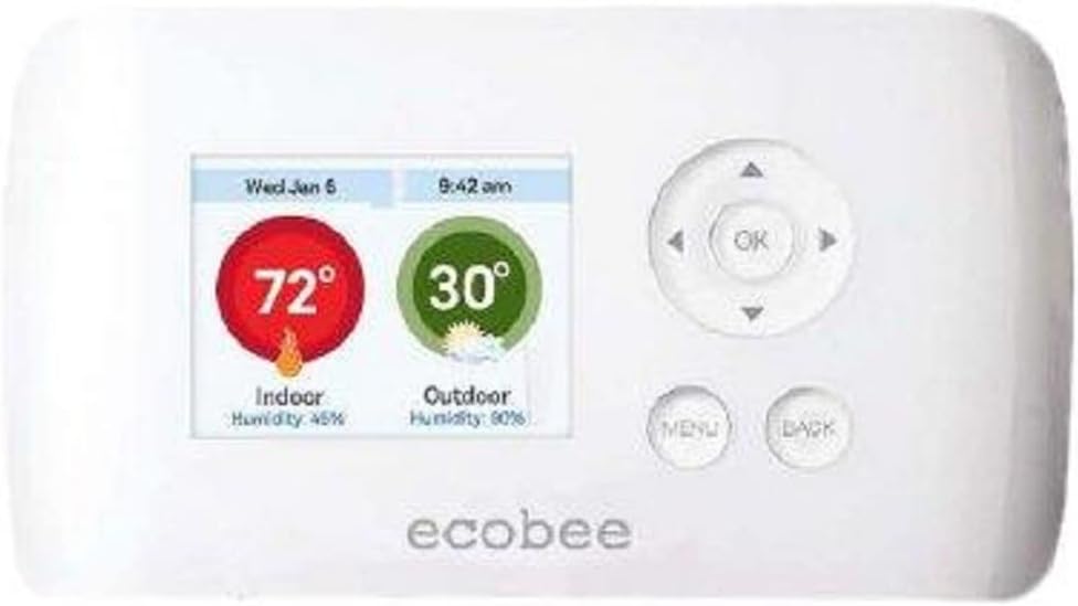 ecobee Smart Si Thermostat 2 Heat-2 Cool with Full Color Non-Touch Screen - PuriLite