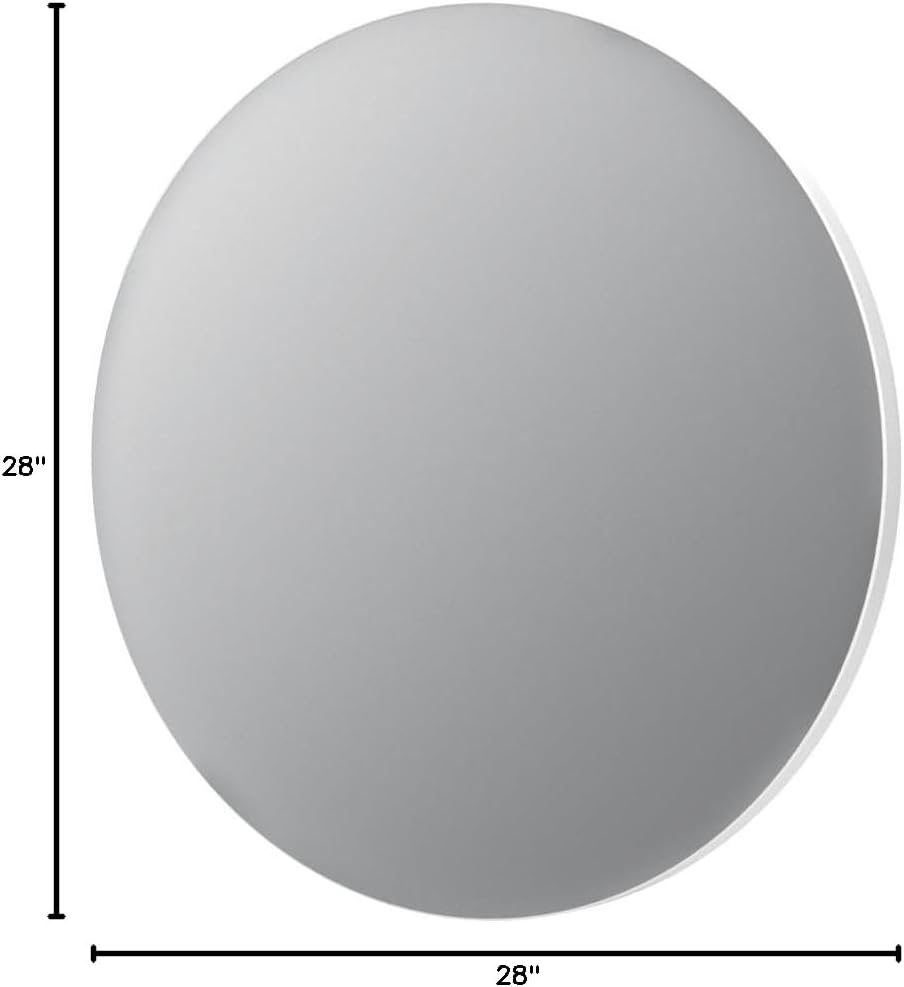 TETOTE 28 Inch Round LED Bathroom Vanity Mirror, Anti-Fog Dimmable Lights IP54 Waterproof Circle Makeup Wall Mounted Mirror - PuriLite