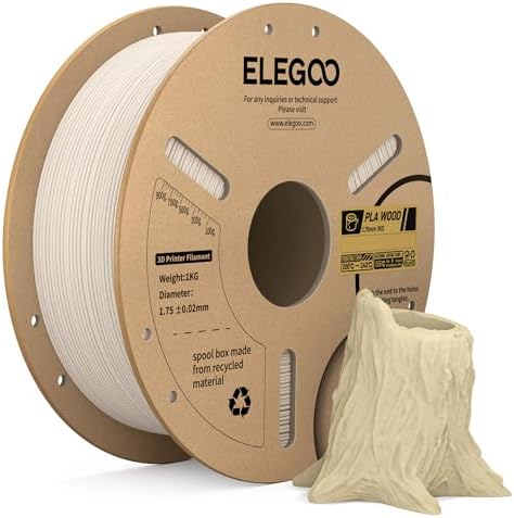 ELEGOO PLA Filament 1.75mm Black 1KG,3D Printer Filament Dimensional Accuracy +/- 0.02mm,1kg Cardboard Spool(2.2lbs) 3D Printing Filament Fits for Most FDM 3D Printers - PuriLite
