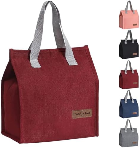 Lunch Bags for Women Men, Reusable Insulated Leakproof Lunch Box Bag for Adult Kids, Small Cooler Bag for Work School Picnic Travel (Black) - PuriLite