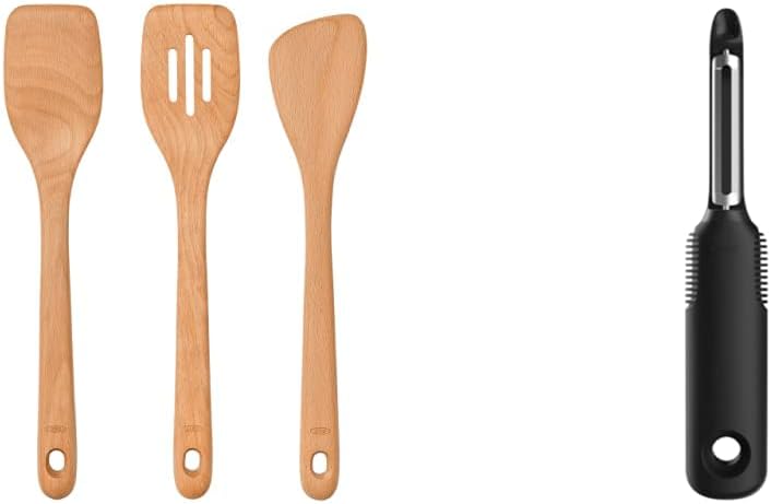 OXO Good Grips Wooden Spoon Set, 3-Piece, Brown - PuriLite
