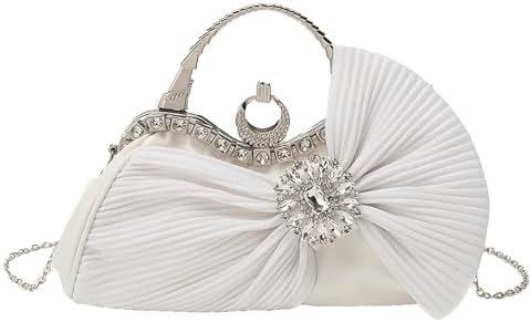 Buric Clutch Purses for Women Rhinestone Evening Handbag Bridal Wedding Prom Purse Formal Party Bow Tie Clutch for Women - PuriLite