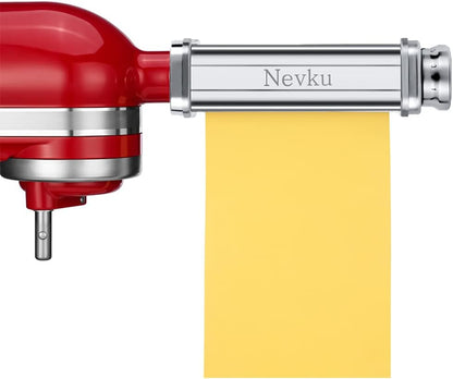 Pasta Maker Attachments Set for All KitchenAid Stand Mixer, Including Pasta Sheet Roller, Spaghetti Cutter, Fettuccine Cutter by Nevku - PuriLite