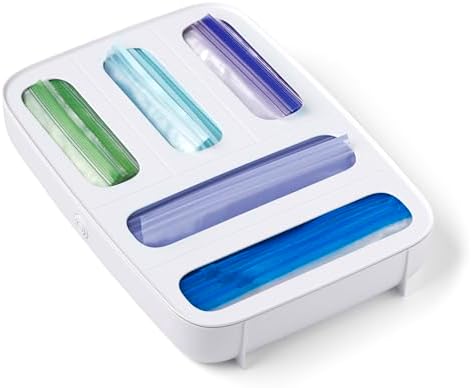 YouCopia StoraBag Drawer Food Bags Dispenser, 3-Slot, Plastic Sandwich Bag Organizer for Kitchen Storage - PuriLite