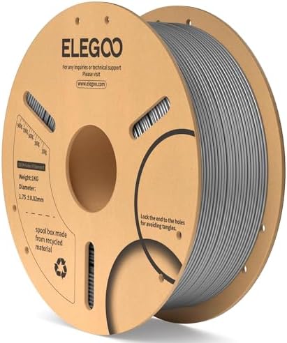 ELEGOO PLA Filament 1.75mm Black 1KG,3D Printer Filament Dimensional Accuracy +/- 0.02mm,1kg Cardboard Spool(2.2lbs) 3D Printing Filament Fits for Most FDM 3D Printers - PuriLite