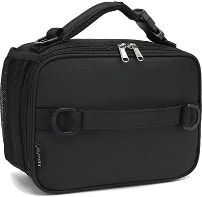 FlowFly Kids Lunch Box Insulated Soft Bag Mini Cooler Back to School Thermal Meal Tote Kit for Girls, Boys, Black - PuriLite