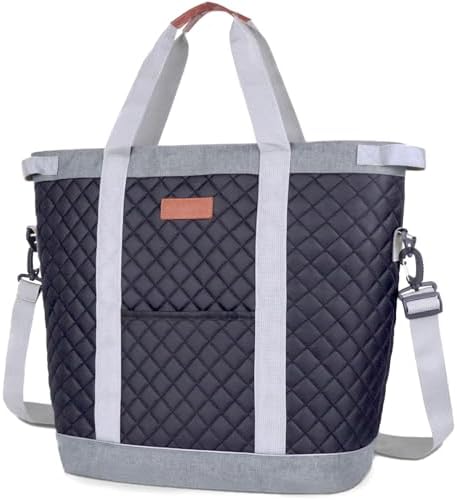 INSMEER Extra Large Tote Cooler Bags - 45 Cans/35L, Collapsible Soft Side Cooler with Shoulder Strap, Leakproof/Waterproof/Insulated/Reusable Grocery Bag for Beach, Camping, Travel, Grocery Shopping - PuriLite