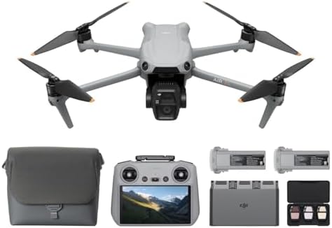 DJI Air 3S Fly More Combo (RC 2 Screen Remote Controller), Drone with 1" CMOS Wide-Angle & Medium Tele Camera for Adults, 4K/60fps, Omnidirectional Sensing & 3 Batteries for Extended Flight Time - PuriLite