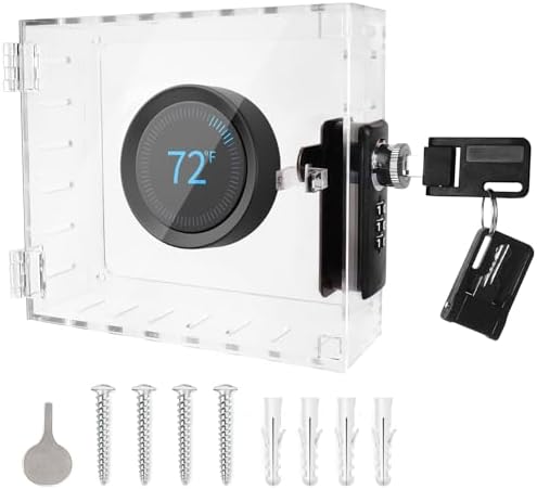 ClarityCraze Universal Thermostat Lock Box, Clear Guard, AC Control, Fits Thermostats Up to 6.88" H x 4.25" W or Smaller - PuriLite