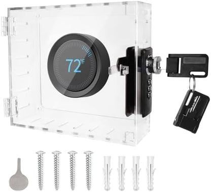 ClarityCraze Universal Thermostat Lock Box, Clear Guard, AC Control, Fits Thermostats Up to 6.88" H x 4.25" W or Smaller - PuriLite
