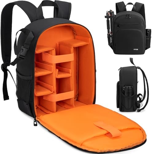 IPEB Camera Backpack Bag with Tripod Holder Water Resistant Camera Cases Photography Backpack Anti-Theft for DSLR Camera - PuriLite