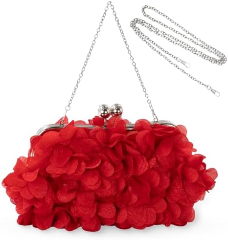 JAMBHALA Clutch Evening Handbags Floral Appliques Small Clutch Purses for Women - PuriLite