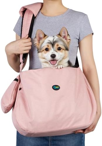 Ownpets Pet Dog Sling Carrier Bag Adjustable Padded Strap Dog Hand Free Safe Mesh Pet Carrier for Small Medium Dog Cat, Fit 10lbs up to 20 Pounds - PuriLite