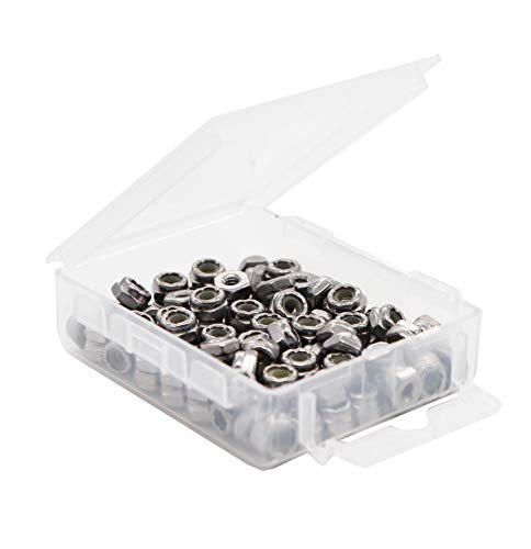 binifiMux 50pcs 1/4-20 Nylon Inserted Self Locking Nuts 304 Stainless Steel - PuriLite