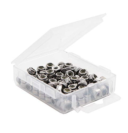 binifiMux 50pcs 1/4-20 Nylon Inserted Self Locking Nuts 304 Stainless Steel - PuriLite