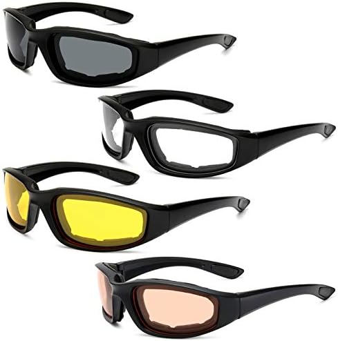 Peciees 4PCS Motorcycle Riding Glasses Bicycle Sunglasses Goggles for Outdoors - PuriLite