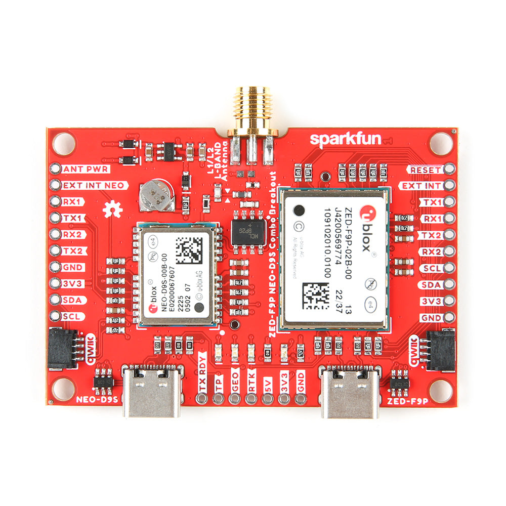 SparkFun GNSS Combo Breakout - ZED-F9P, NEO-D9S (Qwiic) - PuriLite