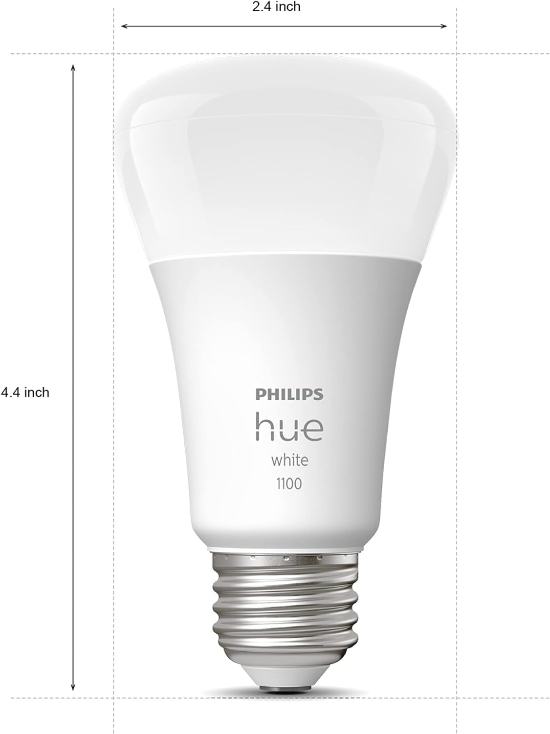 Philips Hue Smart 60W A19 LED Bulb - Soft Warm White Light - 4 Pack - 800LM - E26 - Indoor - Control with Hue App - Works with Alexa, Google Assistant and Apple Homekit - PuriLite