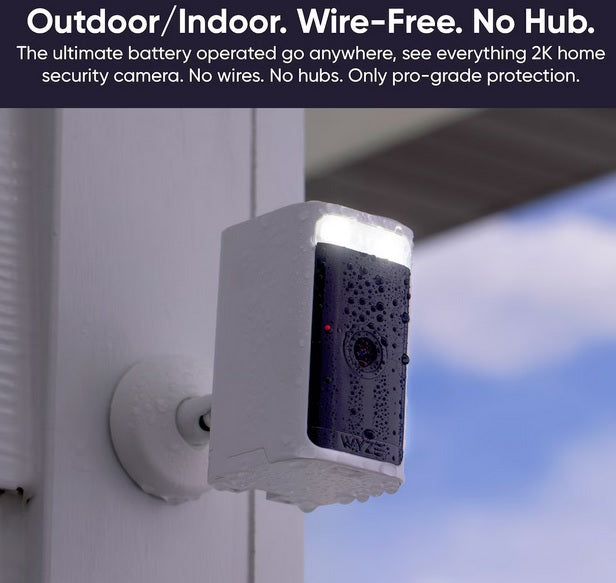Wyze Battery Cam Pro 2K HD Outdoor Wireless Security Camera with Color Night Vision - PuriLite