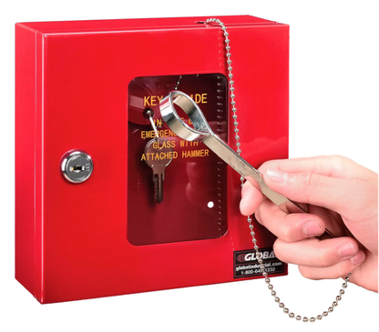 Global Industrial™ Emergency Key Box, 6-1/4"W x 2"D x 6-7/8"H, Keyed Differently, Red - PuriLite