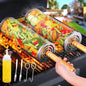 2Pcs Rolling Grill Baskets with Removable Wooden Handles – 304 Stainless Steel Nesting BBQ Grill Basket Set - PuriLite