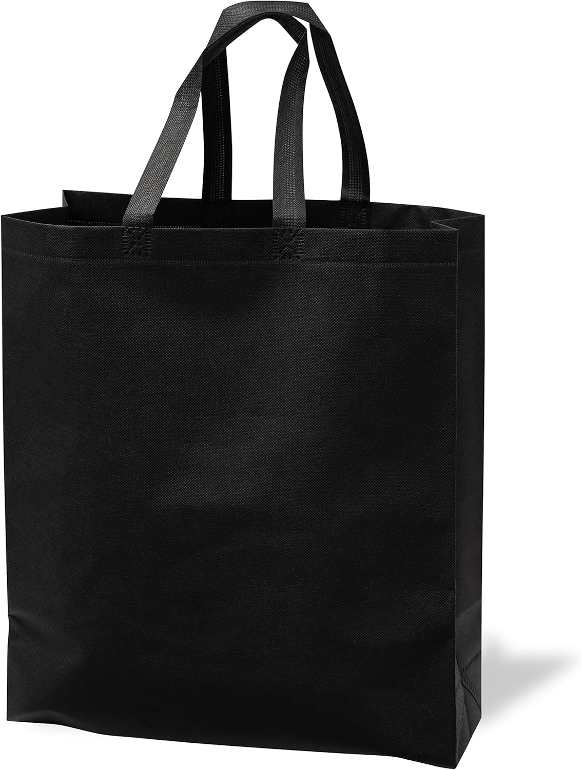 Merangue Reusable Bulk Shopping Bags, Non-Woven, Foldable Grocery Bags, Black, Large, 25 Pack - PuriLite