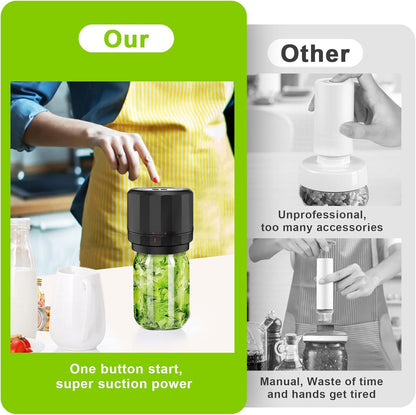 UNERVER Mason Jar Vacuum Sealer - Electric Vacuum Sealer for Jars with Mouth and Regular Mason Lids, Vacuum Sealing Machine Kit for Food, Jar Vacuum Sealer for Canning Jars - PuriLite