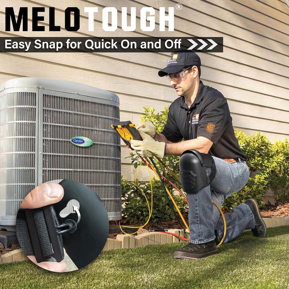 MELOTOUGH Knee Pads for Work,Construction,Flooring,Gardening-Comfortable and Flexible(BLACK) - PuriLite