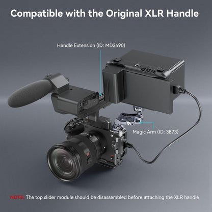 SmallRig Cage for Sony FX30 FX3 with Cable Clamp for HDMI, Classic Bright Black Surface, Included Cold Shoe and NATO Rail, Modular Design Compatible with Original XLR Handle - PuriLite