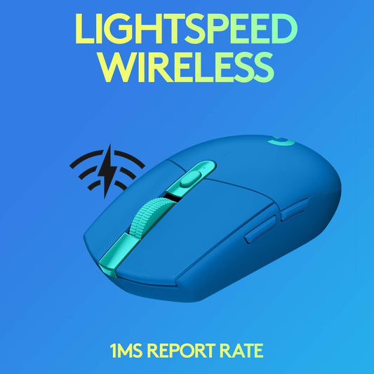 Logitech G305 LIGHTSPEED Wireless Gaming Mouse, Hero 12K Sensor, 12,000 DPI, Lightweight, 6 Programmable Buttons, 250h Battery Life, On-Board Memory, PC/Mac - Blue - PuriLite