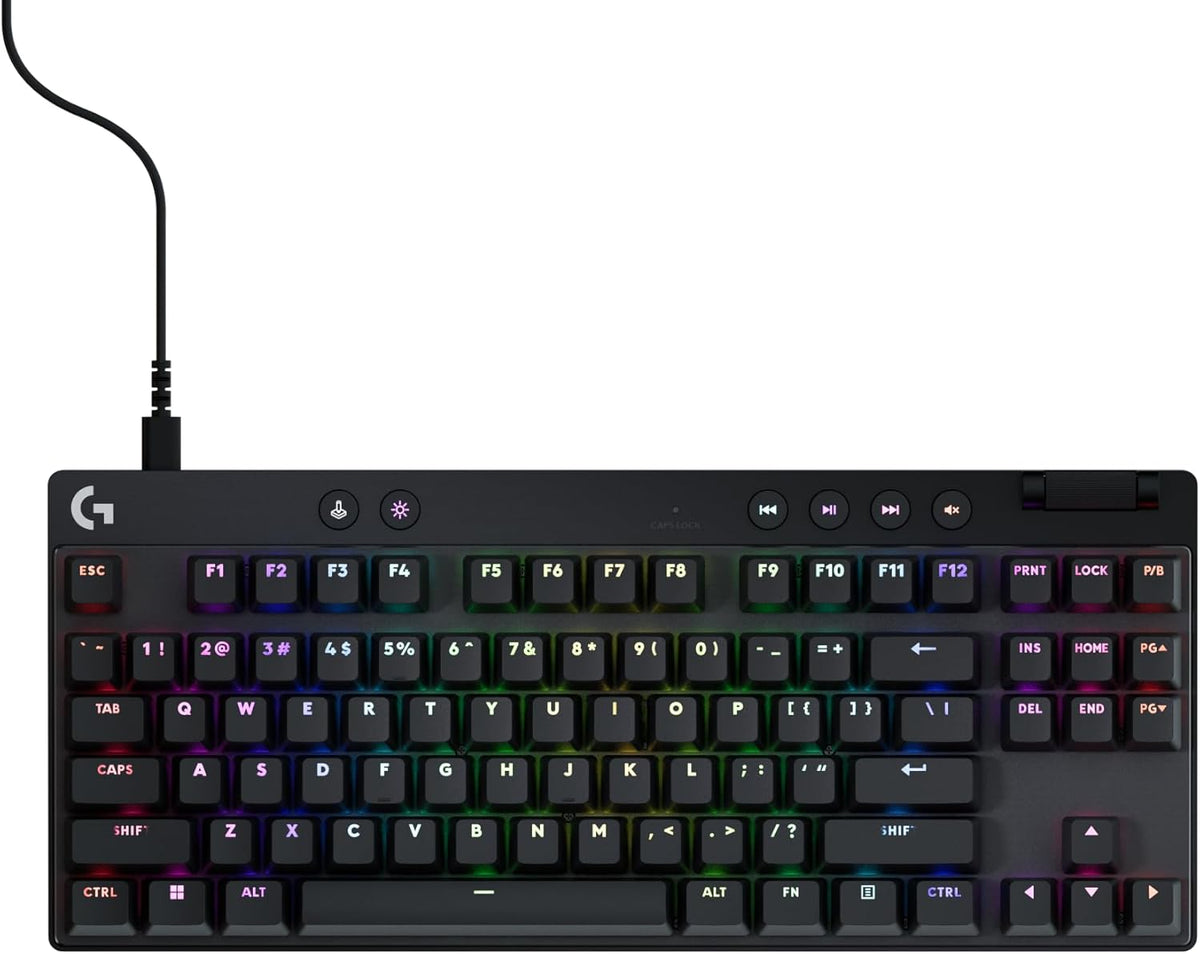 Logitech G PRO X TKL Rapid Tenkeyless Wired Gaming Keyboard with Magnetic Analog Switches, Rapid Trigger Mode, Adjustable Actuation, and Customizable RGB Lighting - Black - PuriLite