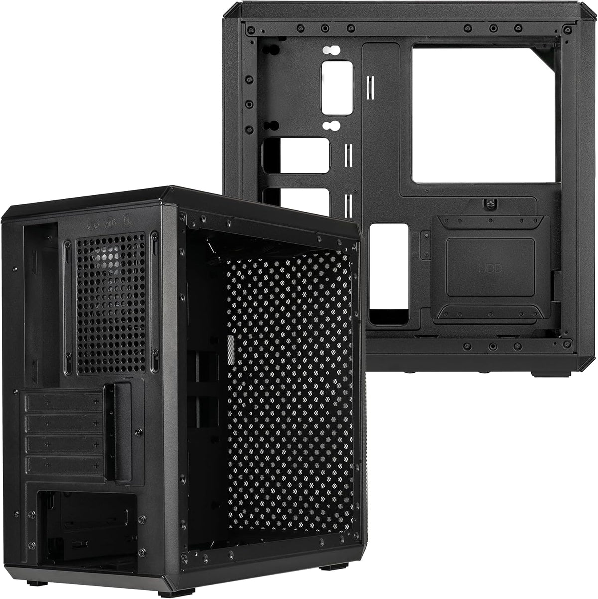 Cooler Master Q300L V2 Micro-ATX Tower, Magnetic Patterned Dust Filter, USB 3.2 Gen 2x2 (20GB), Tempered Glass, CPU Coolers Max 159mm, GPU Max 360mm, Fully Ventilated Airflow (Q300LV2-KGNN-S00) - PuriLite