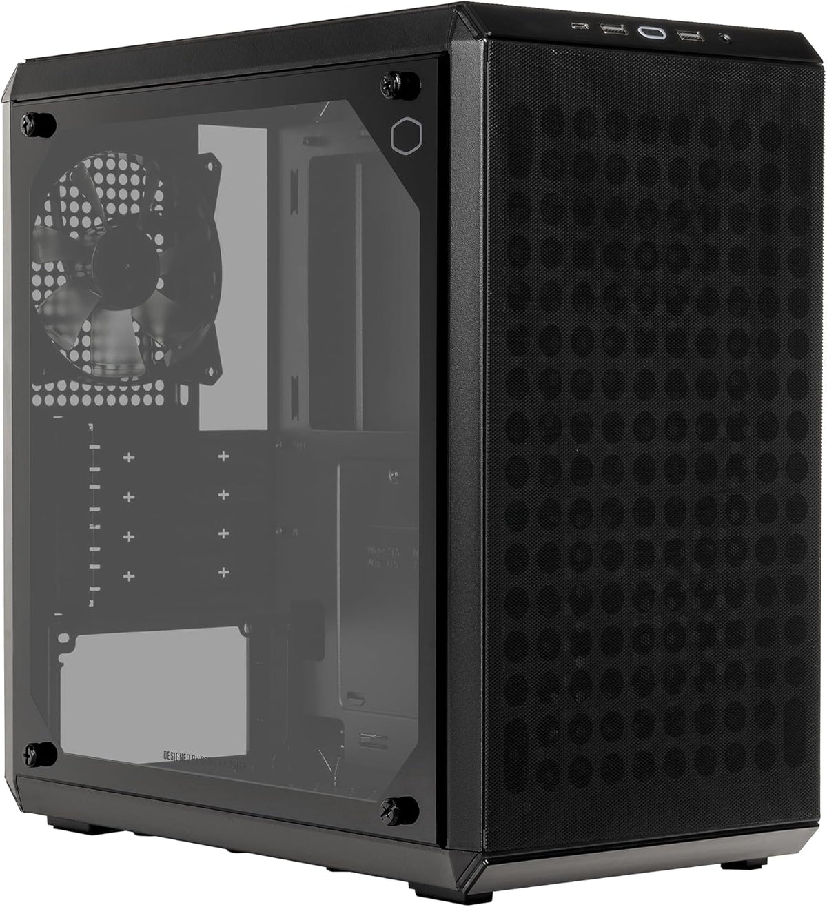 Cooler Master Q300L V2 Micro-ATX Tower, Magnetic Patterned Dust Filter, USB 3.2 Gen 2x2 (20GB), Tempered Glass, CPU Coolers Max 159mm, GPU Max 360mm, Fully Ventilated Airflow (Q300LV2-KGNN-S00) - PuriLite