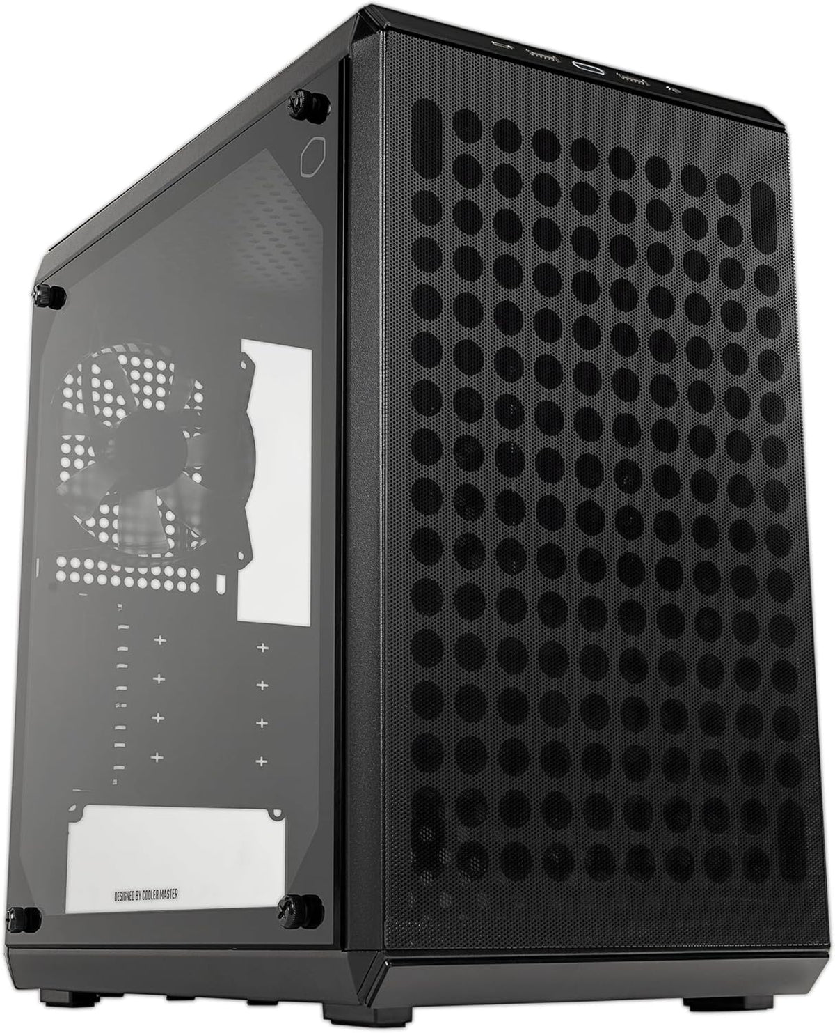 Cooler Master Q300L V2 Micro-ATX Tower, Magnetic Patterned Dust Filter, USB 3.2 Gen 2x2 (20GB), Tempered Glass, CPU Coolers Max 159mm, GPU Max 360mm, Fully Ventilated Airflow (Q300LV2-KGNN-S00) - PuriLite