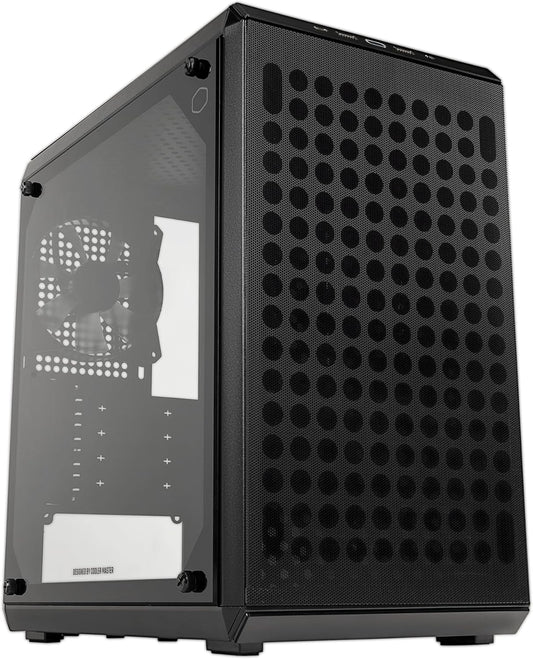 Cooler Master Q300L V2 Micro-ATX Tower, Magnetic Patterned Dust Filter, USB 3.2 Gen 2x2 (20GB), Tempered Glass, CPU Coolers Max 159mm, GPU Max 360mm, Fully Ventilated Airflow (Q300LV2-KGNN-S00) - PuriLite