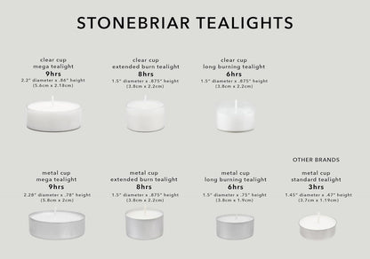Stonebriar Collection SM-TL200 Tealight Candles, 6 to 7 Hour Extended Burn Time, White (Pack of 200) - PuriLite