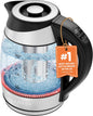 Chefman Electric Kettle w/ Temperature Control, 5 Presets, Colored LED Indicator Lights, 360° Swivel Base, BPA Free, Removable Tea Infuser Included, 1100 Watts & 120 Volts, Stainless Steel, 1.8 Liters - PuriLite