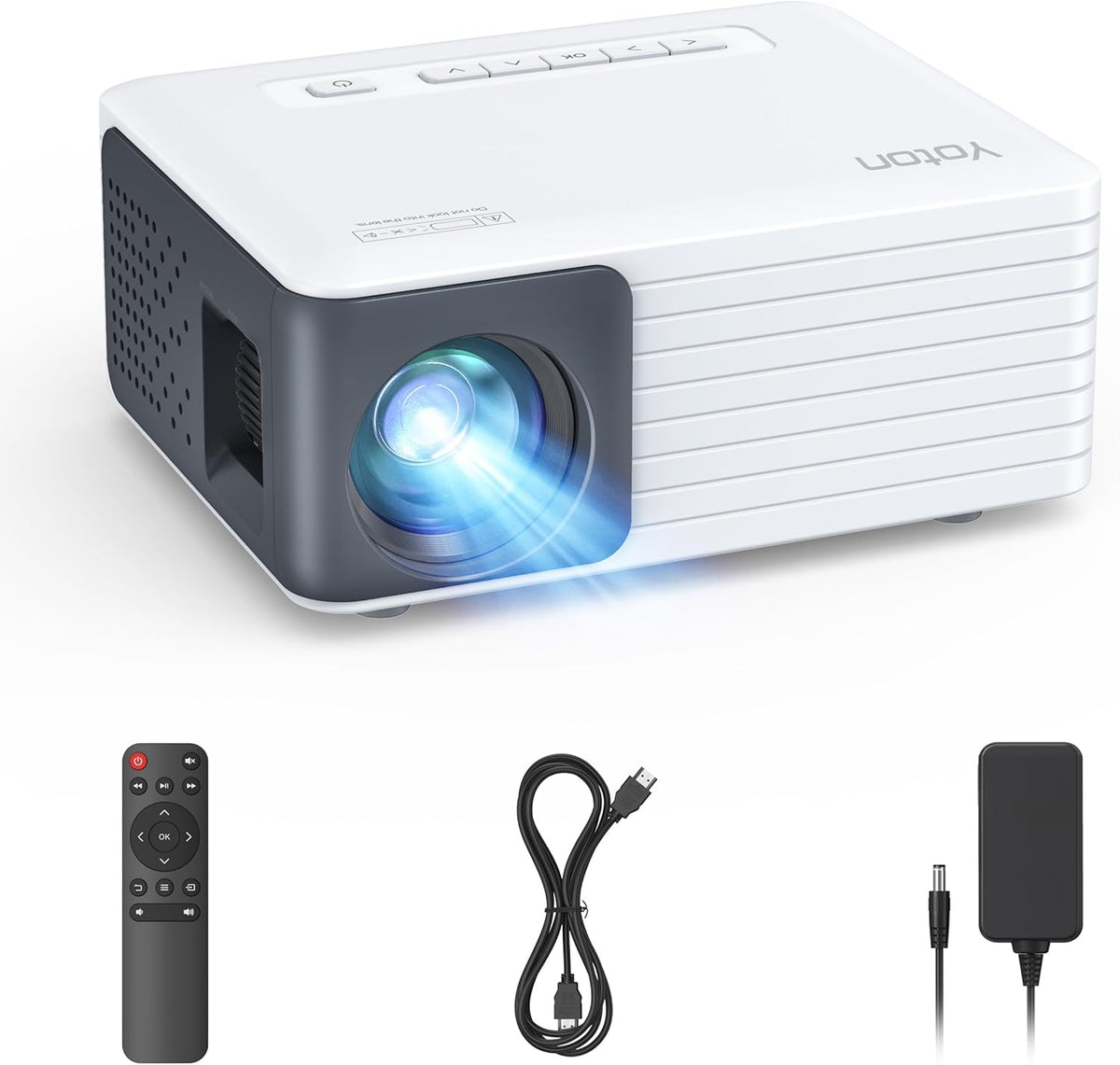 YOTON Y3 Mini Portable Movie Projector, 1080P Full HD Supported, Outdoor Home Movie Theater Projector, Compatible with Fire TV Stick, HDMI, USB, PS5, Xbox, iOS, Android, Laptop - PuriLite