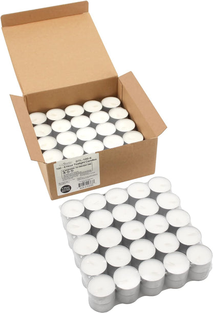 Tea Light Candles 6-7 Hour - Use for Floating Candle Centerpiece - 100 Pack - PuriLite
