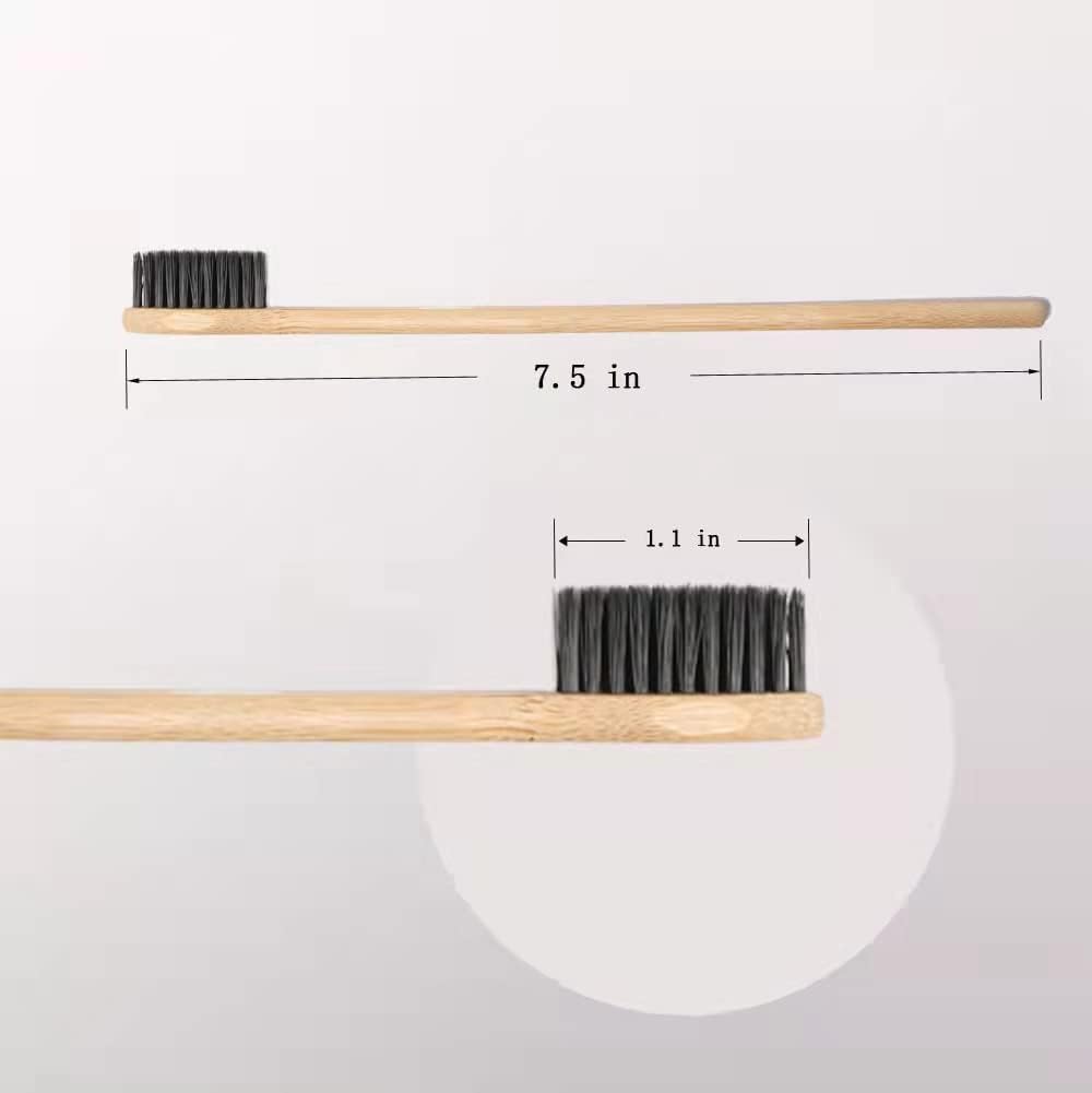 QSSMY 16 Pac Natuaral Green toothbrush bamboo ,biodegradable and soft bristles - PuriLite