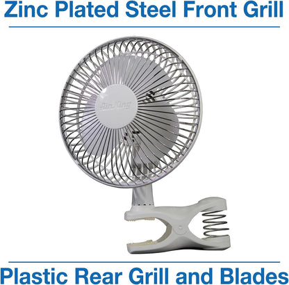 Lasko 9145 Personal Fan W/Clip- 6 Inch- White - PuriLite
