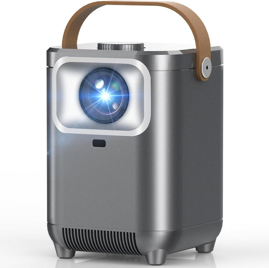 【Electric Focus】 Mini Projector with WiFi 6 and Bluetooth 5.3, 1080P Portable Projecteur, Outdoor Movie Projector with【Auto Keystone】, Home Theater Projector Compatible with iOS/Android/TV Stick/HDMI - PuriLite